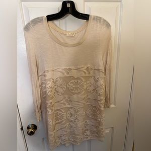 Meadow Rue Cream Lace Blouse